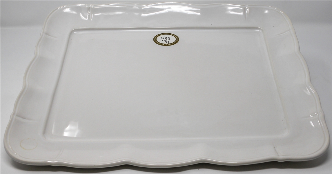 Elegant White-Glazed Platter Owned by the Kennedy Family -- From Sotheby's 2005 Sale, ''Property From Kennedy Family Homes''